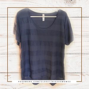 LuLaRoe Blue Striped Classic T Size XL